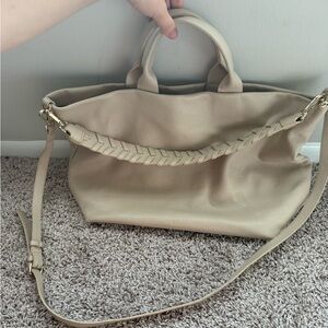 Braided Leather Crossbody Tote